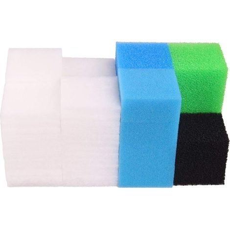 Set of Compatible Aquarium Filter Foam Sponge for Juwel Compact/Bioflow 3.0 (4 x Blue Fine, 4 x Blue Coarse, 4 x Green Nitrate, 4 x Black Carbon, 50 x Poly pads)