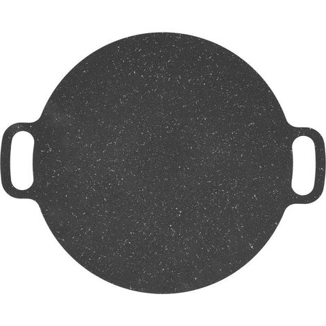 Poêle à gril coréenne avec revêtement antiadhésif, plaque ronde pour barbecue en fer pour la cuisine intérieure et extérieure, 28cm/11,02 pouces (1/5)