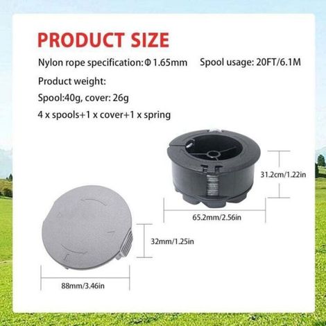 Bobines de fil de rechange pour coupe-bordures - - Lot de 3 - 6 m - 1,65 mm - Compatibilité Bosch UniversalGrassCut (1/4)