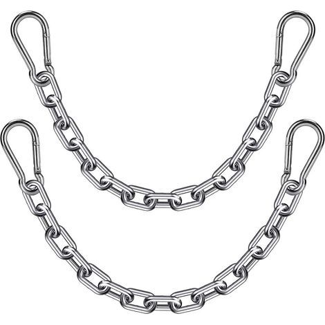 catene per sacco da boxe e 4 moschettoni, catena in acciaio inox 304 per sedia sospesa, amaca, accessori per altalena da interni ed esterni, sacco da boxe resistente, portata massima 453 kg. (1/5)