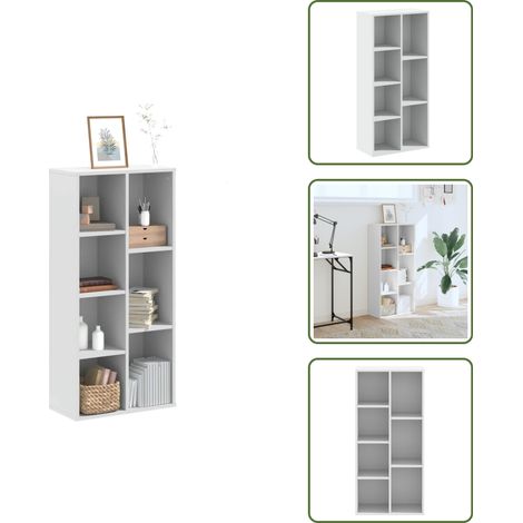 The Living Store Bücherregal Weiß 50x25x105 cm Holzwerkstoff - BucheRegal - Bücherregal Weiß - Holzregal - Regal Weiss - Aufbewahrungshelfe