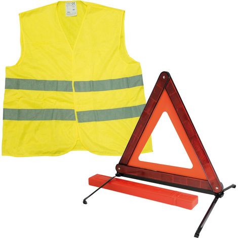 Ensemble gilet de sécurité et triangle de signalisation