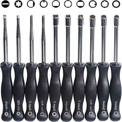 10 Pièces Outil de Réglage de Carburateur Tournevis Kit pour Poulan Artisan ZAMA, Walbro, STIHL, Husqvarna 2 Cycles Petit Moteur, Tournevis Reglage Carburateur (1/4)