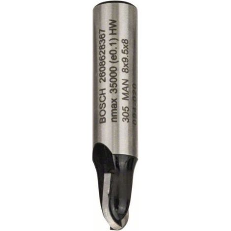 Fresa para medias cañas, 8 mm, R1 4 mm, D 8 mm, L 9,2 mm, G 40 mm