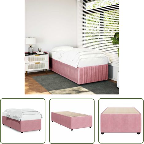 vidaXL Bettgestell Rosa 90x200 cm Samt (1/5)