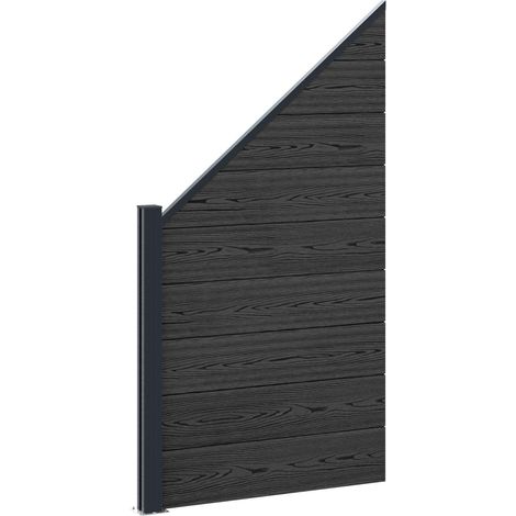vidaXL Pannello di Recinzione WPC e Alluminio Nero