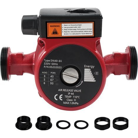 Paryou – Circulateur chauffage 25/60-180 – Pompe de circulation 1-1/2' – Alimentation 230V – Hauteur de convoyage 6m – Roulements céramique IP44 (1/5)