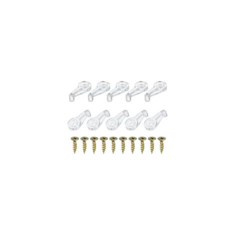 Glashalteklammern, 20er-Packung, Glasklammern für Schränke mit Schrauben zur Befestigung von 4–5 mm Glasschranktüren, transparent – Crezuo