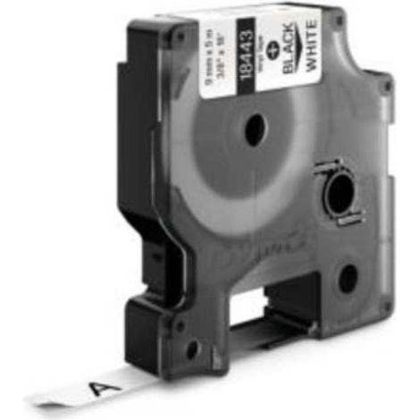 Dymo 18443 Vinyl-Klebeband schwarz auf weiß 9 mm