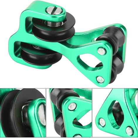Glisseur de Poulie pour Câble d'Arc en Alliage d'Aluminium, Système de Poulies de Chasse, Accessoire Vert