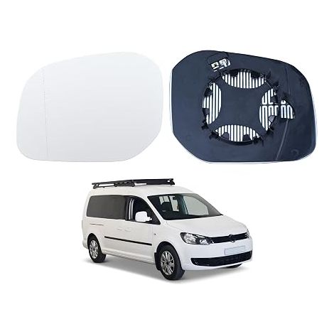 Verre de rétroviseur de rechange pour Caddy 2015 2016 2017 2018 2019 2020 Voiture Grand Angle Chauffé Côté Rétroviseur Extérieur Verre (1/5)