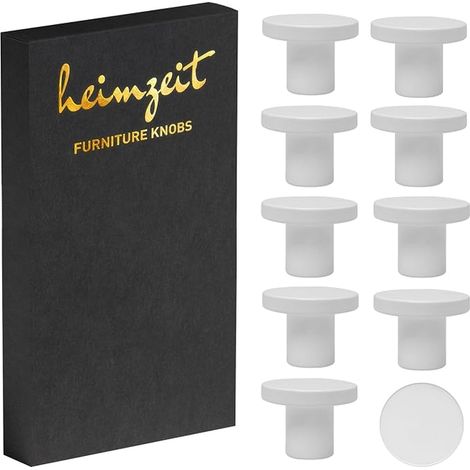 Boutons de Meuble Aluminium Blanc (1/4)