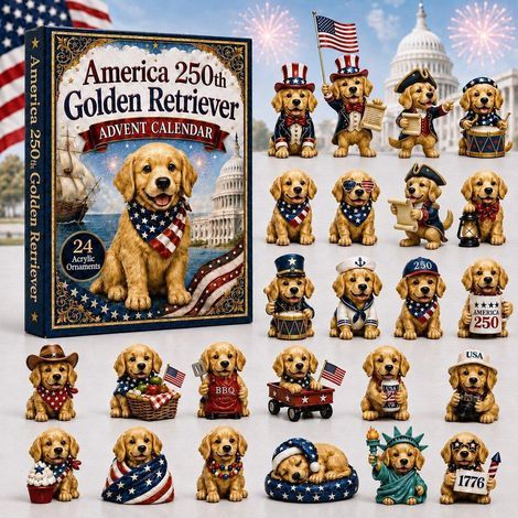 Adventskalender mit Golden Retriever, 250-Wochen-Edition, 2D-Überraschungsbox
