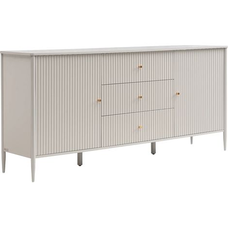 Credenza 2 ante e 3 cassetti in MDF Beige e dorato - CALITARO (1/5)