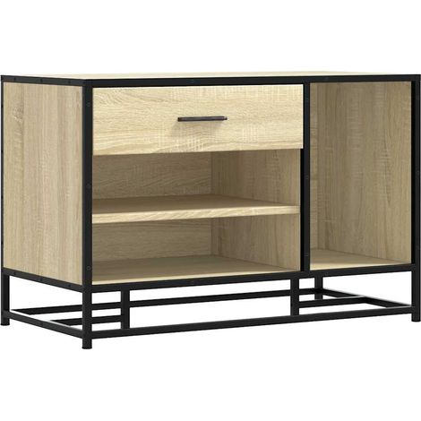 Maison Exclusive - Panca Portaoggetti Rovere Sonoma Legno Multistrato e Metallo