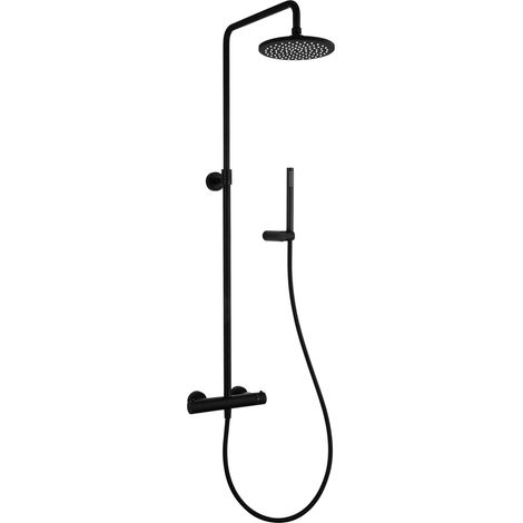 Colonna doccia tonda nero opaco con miscelatore termostatico a 2 vie Paini Cox 78YO689TCTHFT32P1 Nero opaco