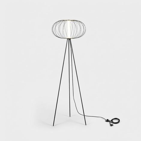 LED-Design-Stehleuchte aus Metall im Stativ-Design Resplandor - Schwarz
