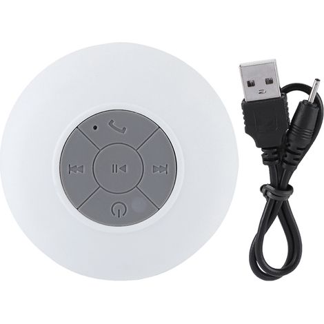 Enceinte Bluetooth sans Fil Mini Portable Étanche avec Ventouse pour Extérieur (Blanc) (1/5)