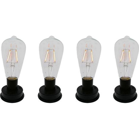 Lot de 4 ampoules solaires LED à filament de tungstène 2800K avec capteurs de lumière automatiques, veilleuses pour clôture et jardin (8,5 cm) (1/5)