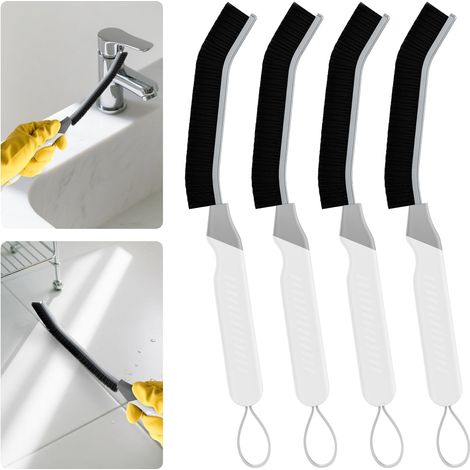 4 Pièces Brosse Nettoyage - Joint Salle de Bain, Brosse pour Joint de Carrelage, Brosses à Poils Durs pour Cuisine, Toilettes WC, Fenêtre, Évier, Véhicule (4, Noir) (1/5)
