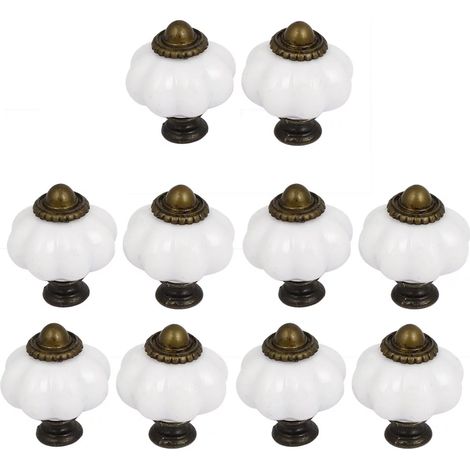 Set mit 30 Teilen, weiße Türgriffe im Retro-Stil, Schränke, Schubladen