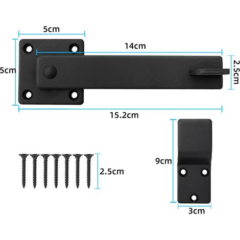 Schiebetürriegel – 360° drehbarer Riegel mit 14 cm Bolzen, robuster Griff für Scheunentüren, Holztore, Zäune und Schränke, rostbeständiges Metallschloss für den Innen- und Außenbereich – einfache Ober