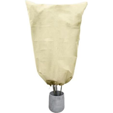 Housse Hivernale Pour Plantes - Non Tissé 85 G M2 - Respirant - Fermeture Éclair Et Cordon De Serrage - 120 X 180 Cm - Beige