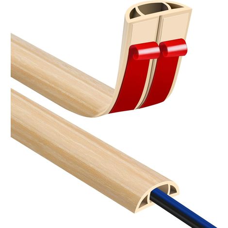 Passe Cable Sol 1M Goulotte Passe Cable Sol, Petit Canal de Cordons d'alimentation Flexible pour Le Bureau Protection des Fils Electriques et Prévention des Risques de Trébuchement (1/5)