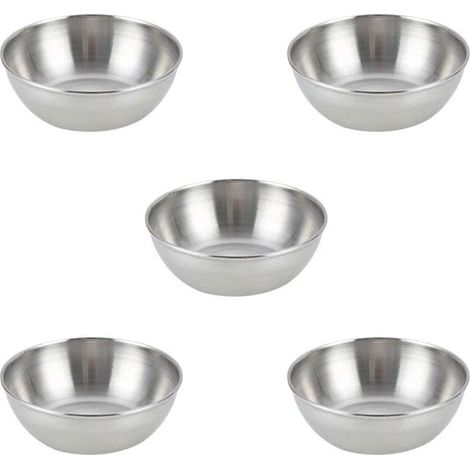10 Bols à sauce, Acier inoxydable, 8,2x3cm, Résistant chaleur, Lave-vaisselle, Pour apéritif sushi (1/5)