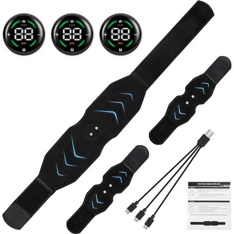 EMS-Bauchmuskelgürtel, Trainingsgerät für die Bauchmuskulatur mit elektrischen Vibrationen, zur Straffung der Taille und Massage der Körper- und Beinmuskulatur (06781) - AquaForge
