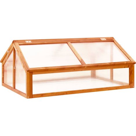 Serra tenda riparo piante fiori ortaggi 114 x 80 x 50 cm legno di abete marrone 020044439