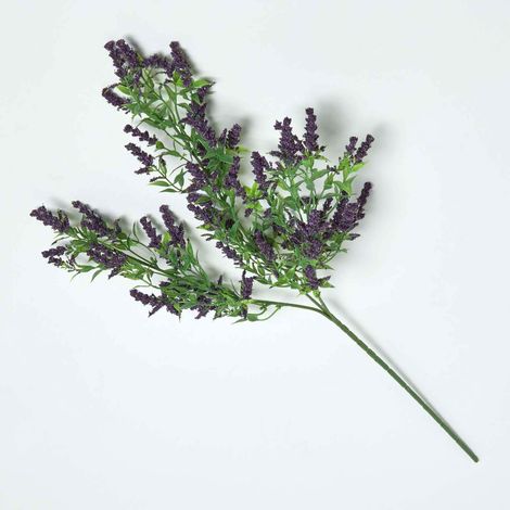 HOMESCAPES Künstlicher Wilder Lavendel-Zweig, 69 cm groß