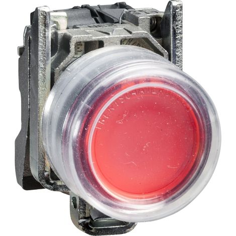 Harmony XB4 - bouton poussoir - Ø22 - capuchonné affleurant - 1O - rouge  - XB4BP42