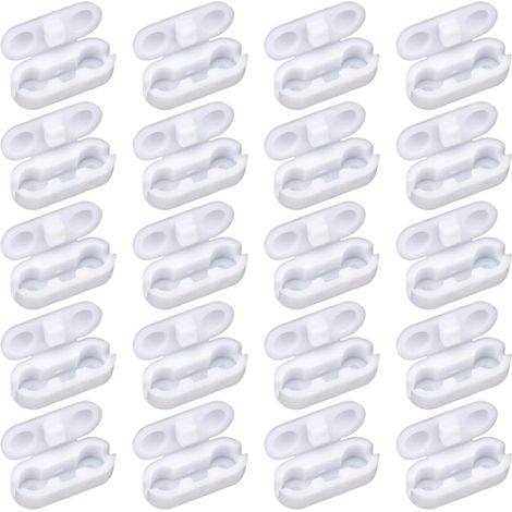 Paquete de 20 clips de conexión, cadena de bolas, plástico blanco, persianas romanas verticales, reemplazo de cordón (1/5)