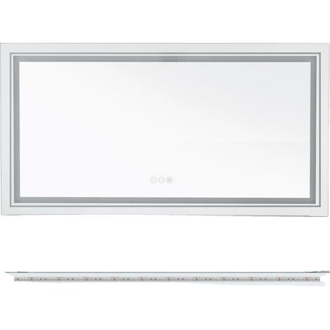 Specchio da bagno illuminato, antiappannamento, con sensore touch, 39,4 x 23,6 pollici (1/2)