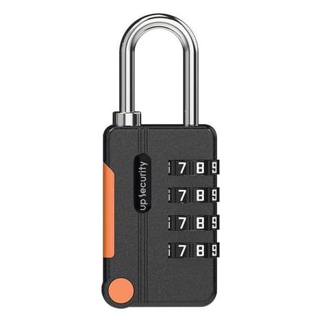 Cadenas à combinaison 4 chiffres - Cadenas à code en alliage de zinc pour bagages, salle de sport et sac à dos - Noir - couleur (1/4)