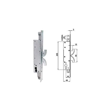 SERRATURA INFILARE TRIPLICE BURKERLOCKS MONTANTI DOPPIO GANCIO 4003 mm.30 CIPIERRE