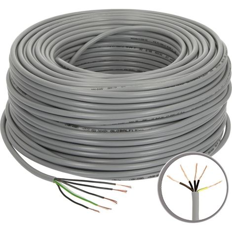 Câble de commande PVC 5 x 0,75 mm² avec conducteur de protection