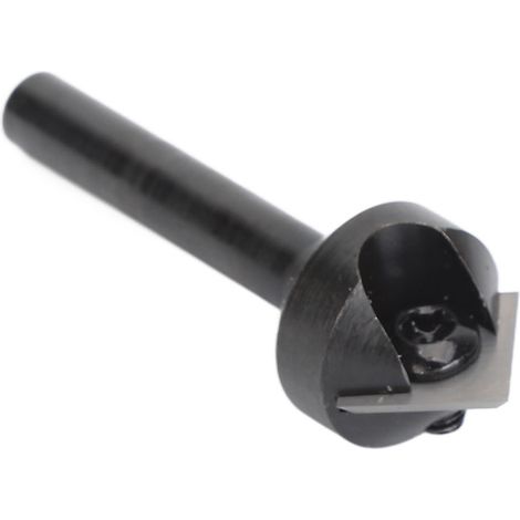 Fraise à rainurer en V avec plaquette carbure, queue de 6,35 mm (1/4"), chanfreinage à 90°, fraisage à 45°, pour le travail du bois. (1/5)