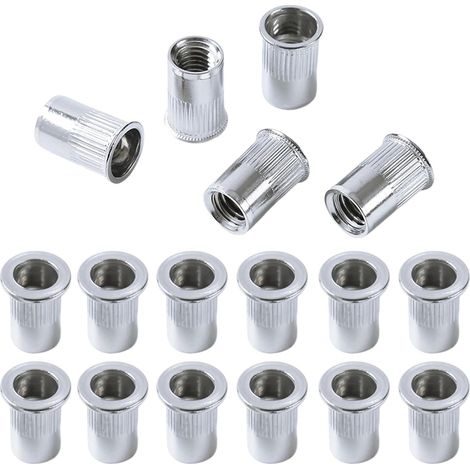 20 écrous sertir filetés M3 inox tête plate, rivets aveugles pour métal (1/5)