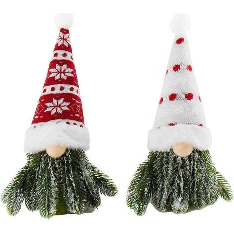 2pcs Lutins de Noël en Polyester, figurines naines artisanales pour décoration maison, fournitures de bureau et fête, poupées décoratives. (1/4)