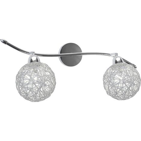 Applique Contemporaneo Orizz Willow Metallo Cromo Diffusore Alluminio 2 Luci G9 (1/4)