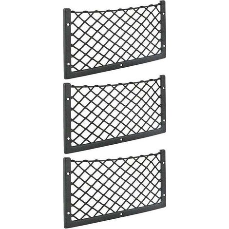- Pack de de 3 filets de rangement pour voiture - 36 x 18 cm - Haute élasticité, XU, Filet de rangement pour bagages, Magazines - T4 T5 T6 - Destiné à van, Caravane, Camping-car, Camion- - KZQ (1/4)