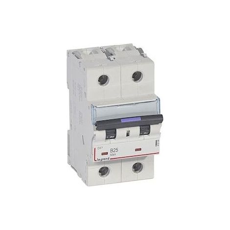 Disjoncteur 25A 2P courbe B 50kA arrivée haute/départ bas bornes vis 3M DX³ LEGRAND 410100