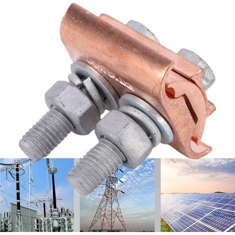 Accessoires de connexion de jonction à bornes à rainure parallèle en cuivre, filetage M10, pour câbles de 16 à 120 mm² (1/5)
