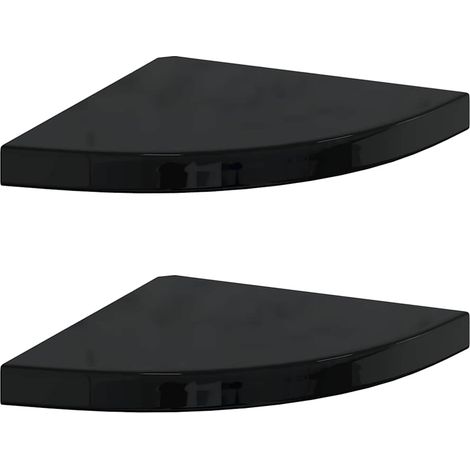 Maison Exclusive - Eck-Schweberegale 2 Stk. Hochglanz-Schwarz 35x (1/5)