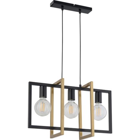 Lampada sospesa loft Eden nera oro 3xE27 Sigma Lighting