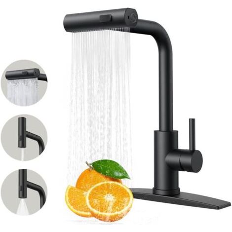 Rubinetti da cucina, rubinetto da cucina con doccetta estraibile, finitura opaca, rubinetto moderno per lavello da cucina in acciaio inox