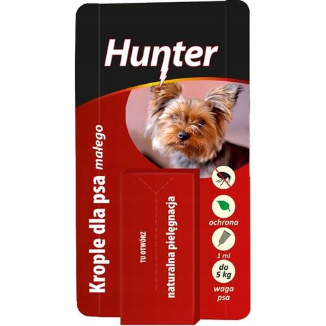 Hunter Tropfen gegen Parasiten für kleine Hunde, natürliche ätherische Öle, 1 ml