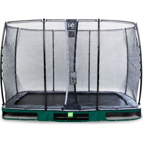 EXIT Elegant ground trampoline 7x12ft with Economy safety net - green (1/4)